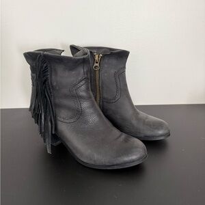 Sam Edelman Black Fringe Ankle Booties